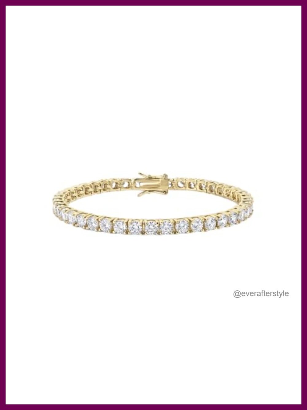 14k Gold Plated Tennis Chain Bracelet Stackable Hypoallergenic Everyday